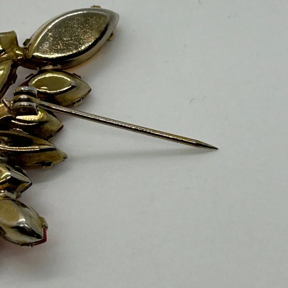 Vintage Juliana Butterfly Brooch Orange Amber Rhinestone DeLizza & Elster #1795 - Picture 14 of 16